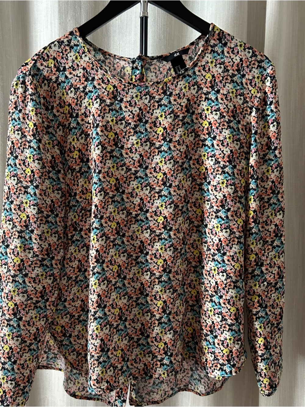 Floral Print H&M Long-Sleeve Blouse - Pink Multi